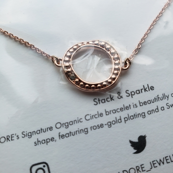 NWT Swarovski Adore Bracelet Rose Gold Plated - Picture 2 of 3